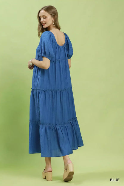 umgee textured tiered Umgee Textured Tiered Midi Dress view 4 (dress) - shop at us.meeeshop