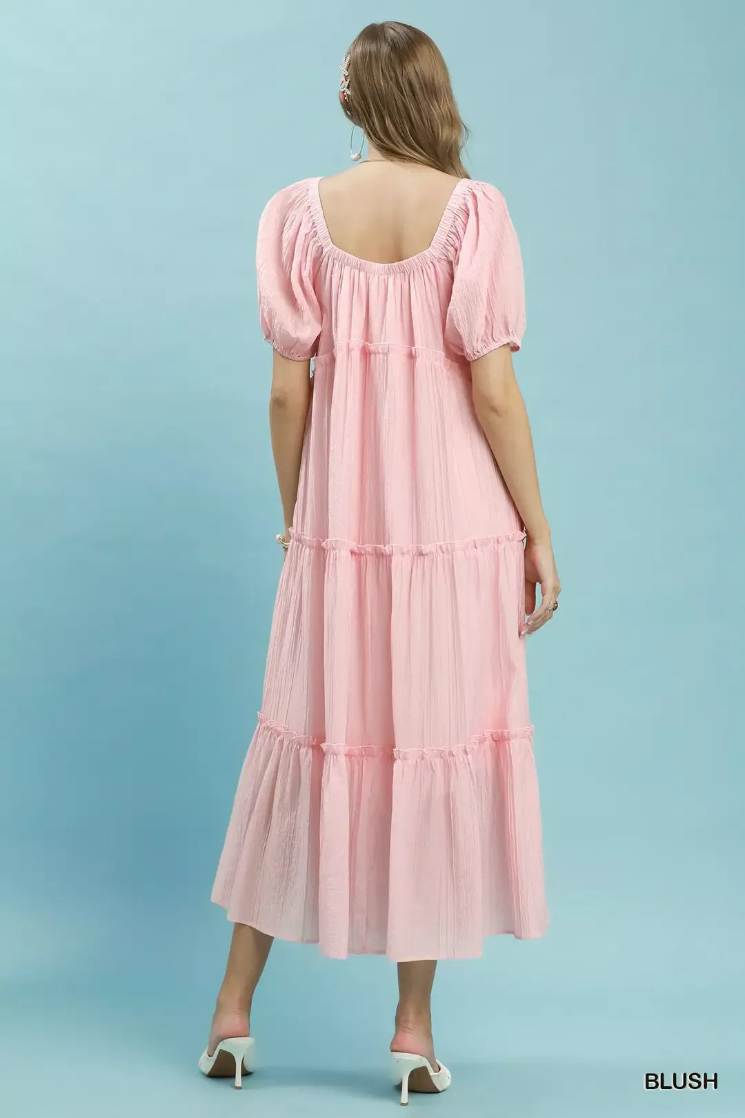 umgee textured tiered Umgee Textured Tiered Midi Dress view 5 (dress) - shop at us.meeeshop