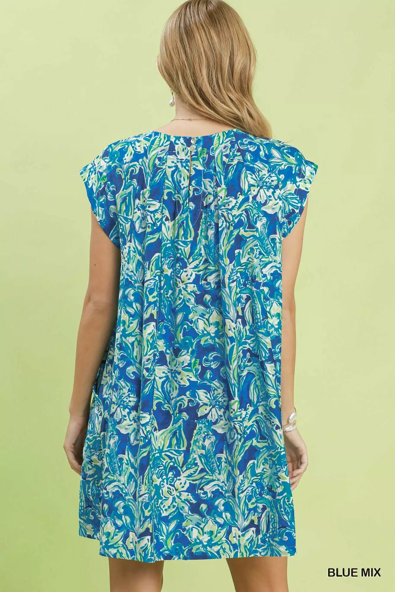umgee tropical floral Umgee Tropical Floral Flutter Sleeve Swing Dress view 3 (dress) - shop at us.meeeshop