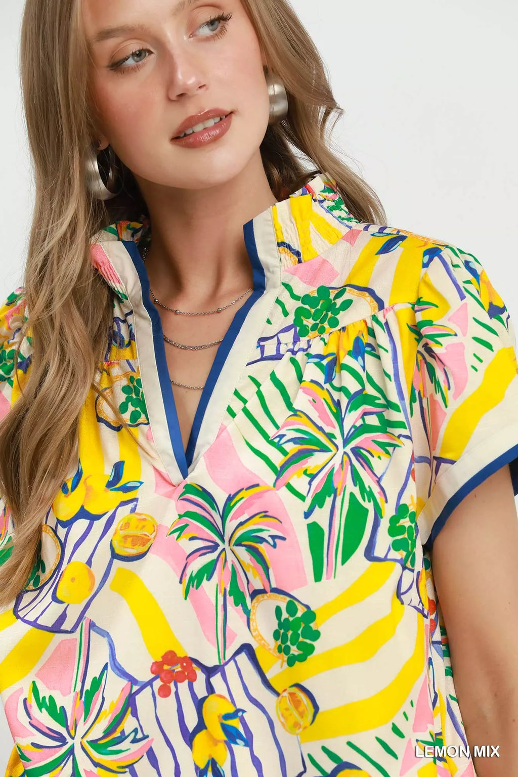 Umgee Tropical Print Collared Shift Dress view 5 (dress) - umgee floral dress, umgee tropical print dre - shop at us.meeeshop