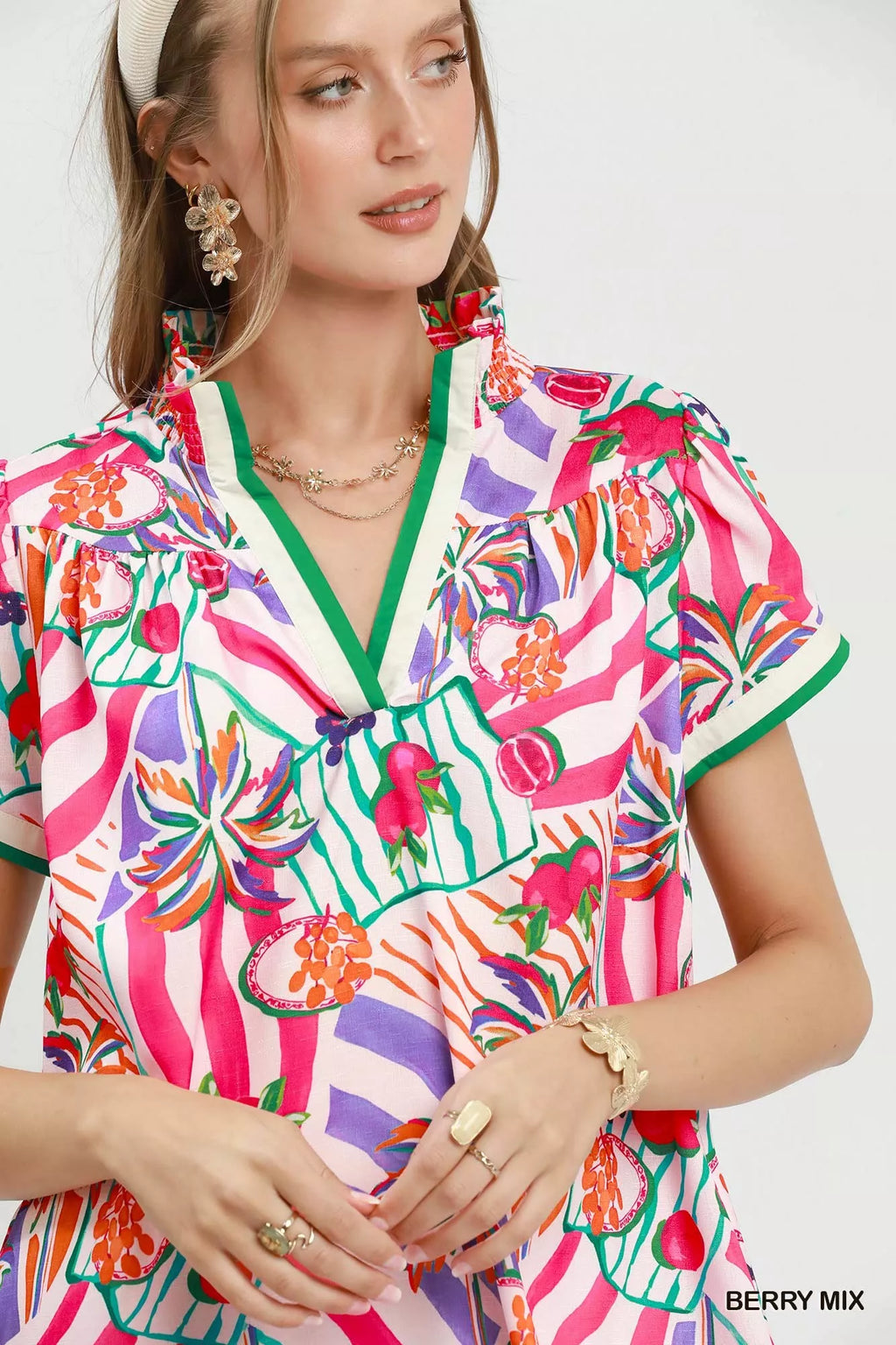 Umgee Tropical Print Collared Shift Dress view 5 (dress) - umgee floral dress, umgee tropical print dre - shop at us.meeeshop