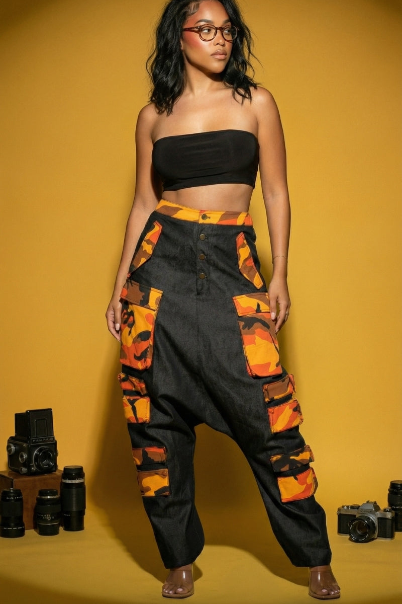 Urban Camouflage Cargo Pants in MULTICOLOR - Urban Camo Pants Men (bottom)