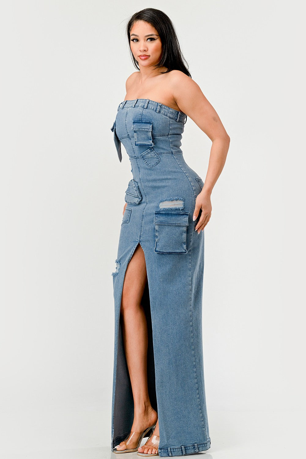 Urban Chic Denim Gown - MeeeShop Women's Fashion