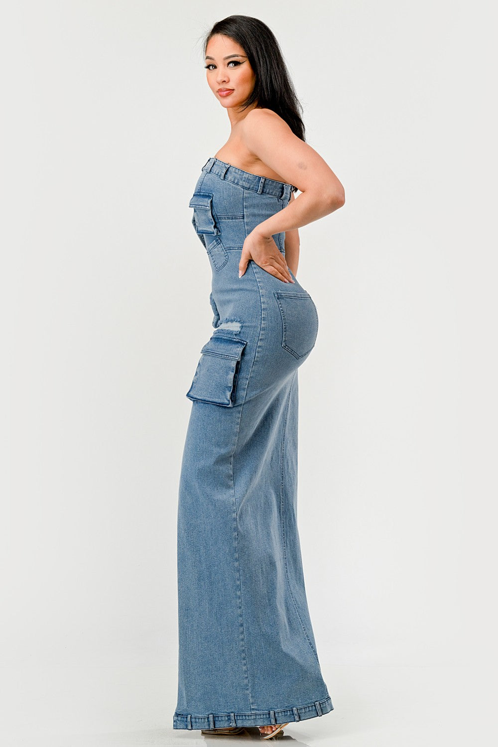 Urban Chic Denim Gown - MeeeShop Women's Fashion