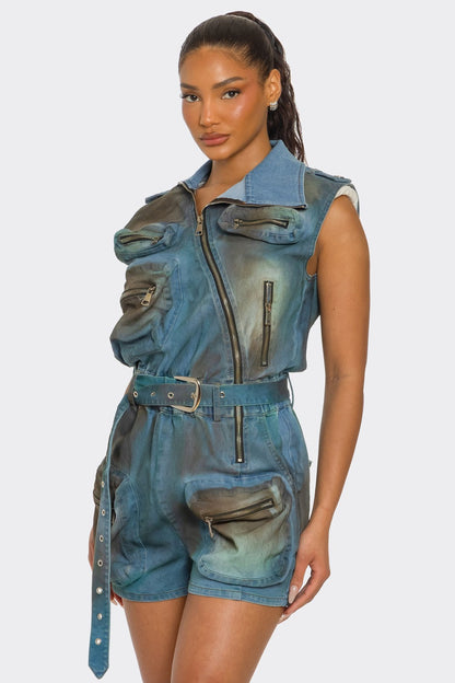 Urban Edge Zipper Utility Romper in L view 3 - Urban Edge Ropa (one-piece)