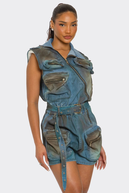 Urban Edge Zipper Utility Romper in M view 2 - Urban Edge Ropa (one-piece)