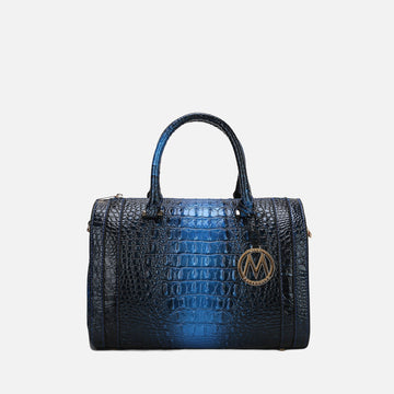 Usal Croc Satchel Bag in Croco Navy - Crocs Usa Bag