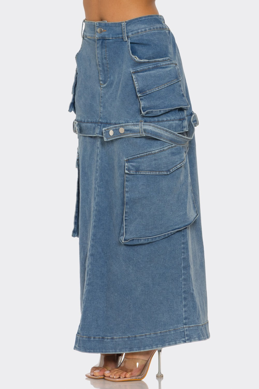 Utility Denim Maxi Skirt view 4 - Utility Jean Skirt (dress)