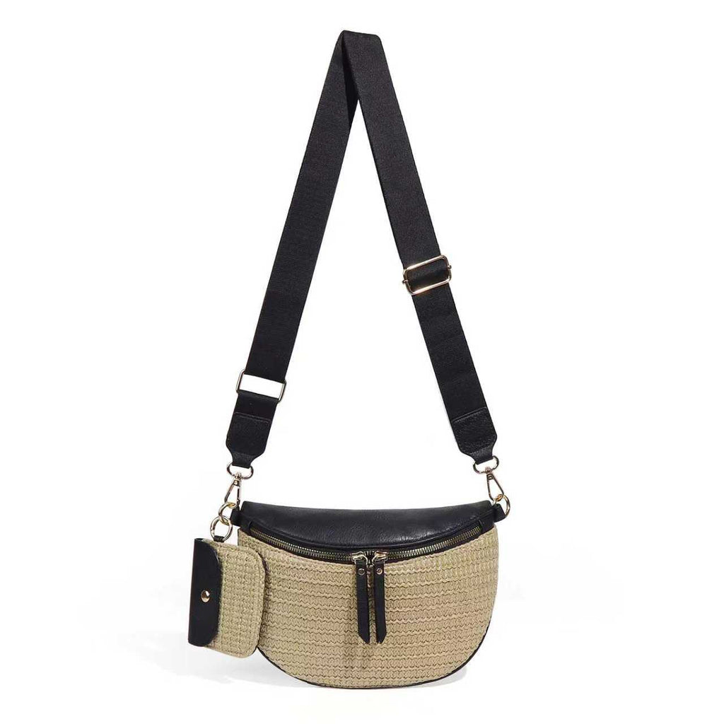 Valentina Mixed Media Straw Sling Crossbody Bag view 11 (bag) - bag crossbody, sling bag crossbody - shop at us.meeeshop