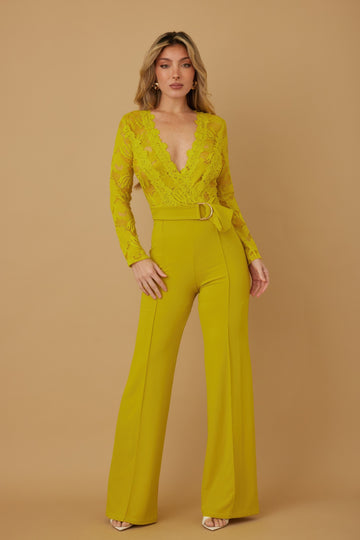 Valentine Lace Crochet Long Sleeve Jumpsuit in S - Lace Crochet Romper Dress (one-piece)