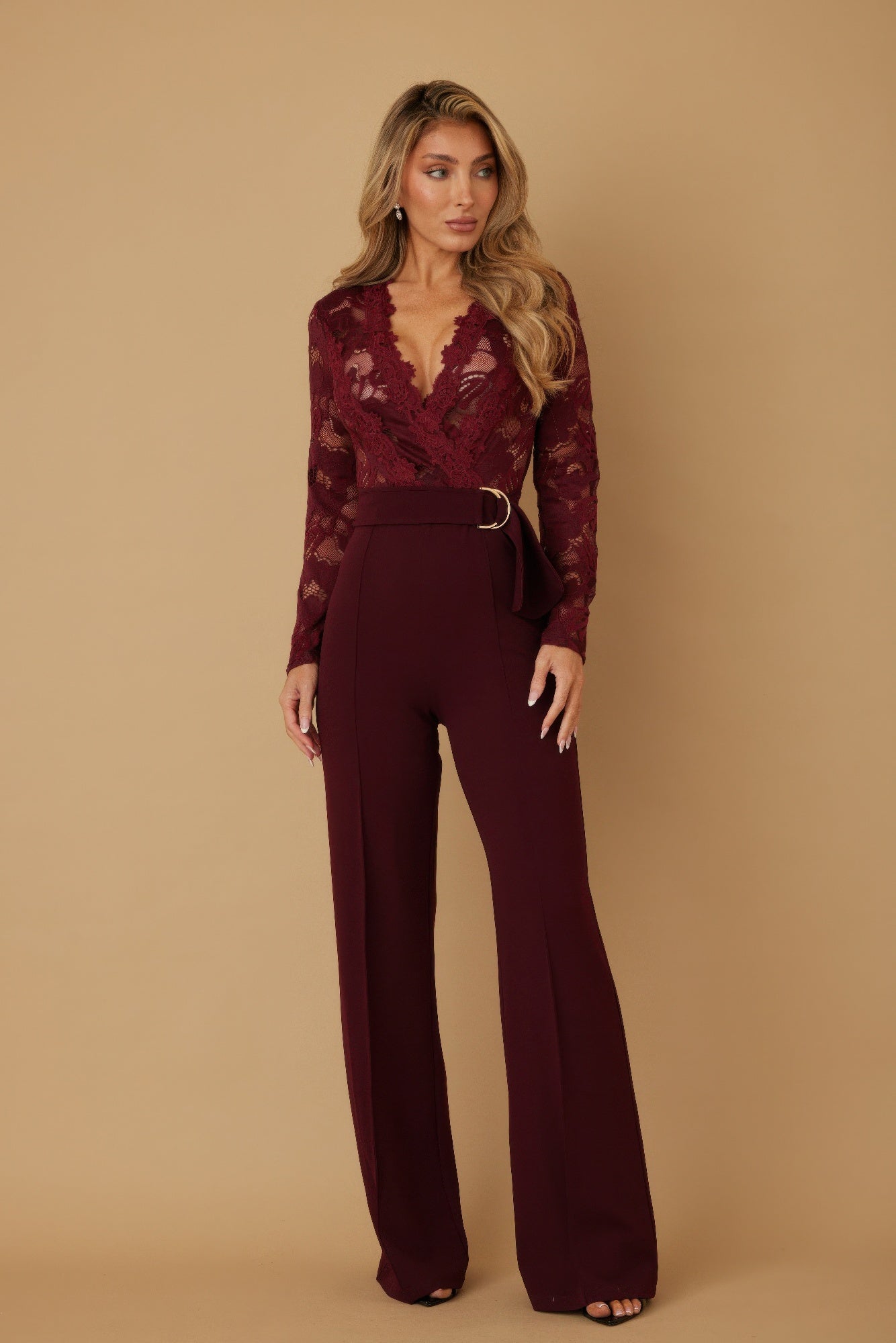 Valentine Lace Crochet Long Sleeve Jumpsuit in S - Yes (one-piece)