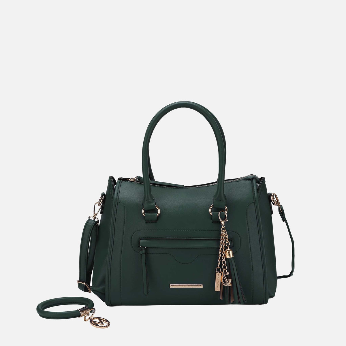Valeria Shoulder Bag and Bracelet Keyring in Hunter view 6 - Valeria Shoulder Bag Carvela