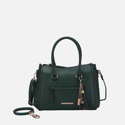 Valeria Shoulder Bag and Bracelet Keyring in Hunter view 6 - Valeria Shoulder Bag Carvela