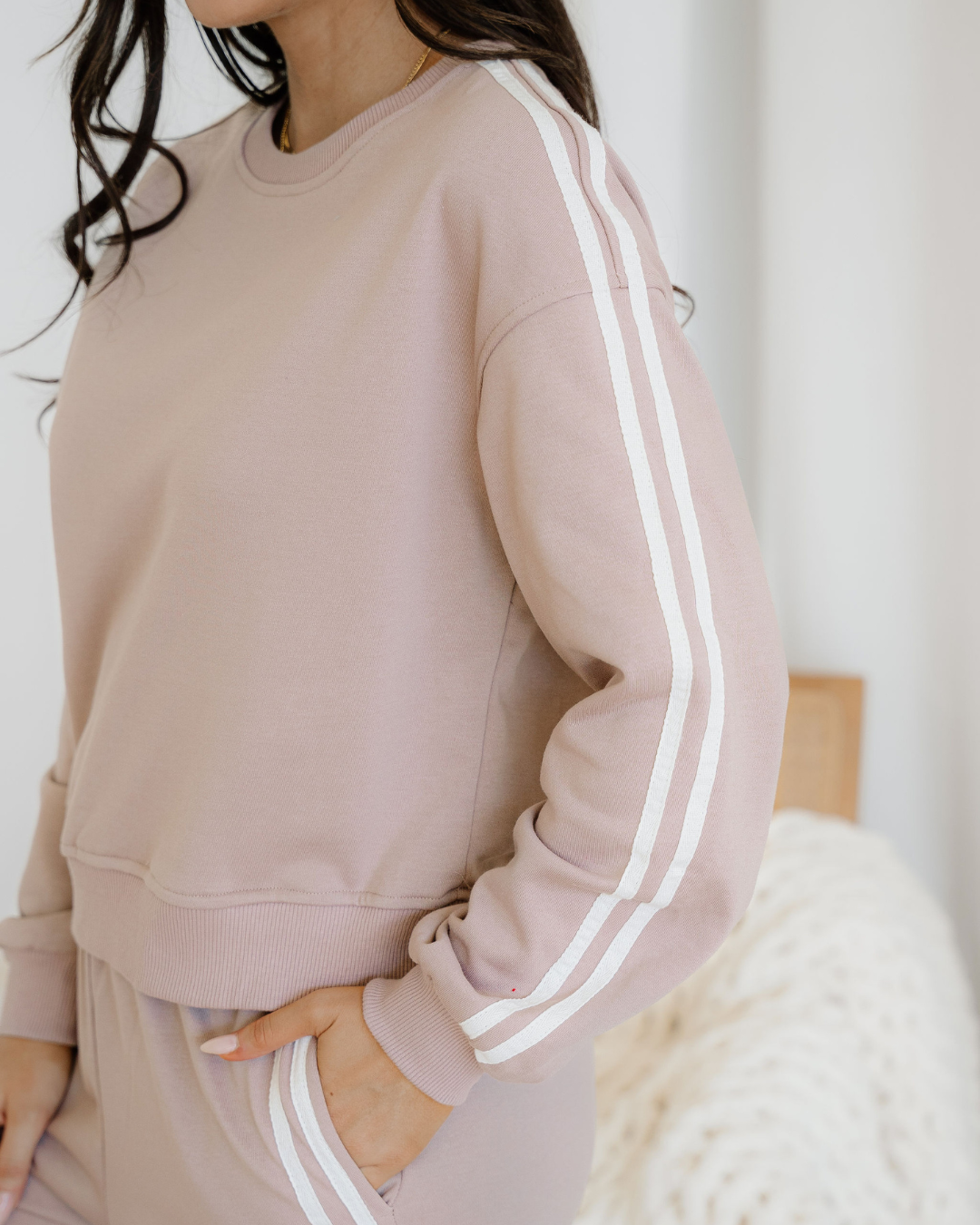 varsity pullover wide Varsity Pullover Wide Leg Pants 2pcs Outfit view 5 (bottom) - shop at us.meeeshop