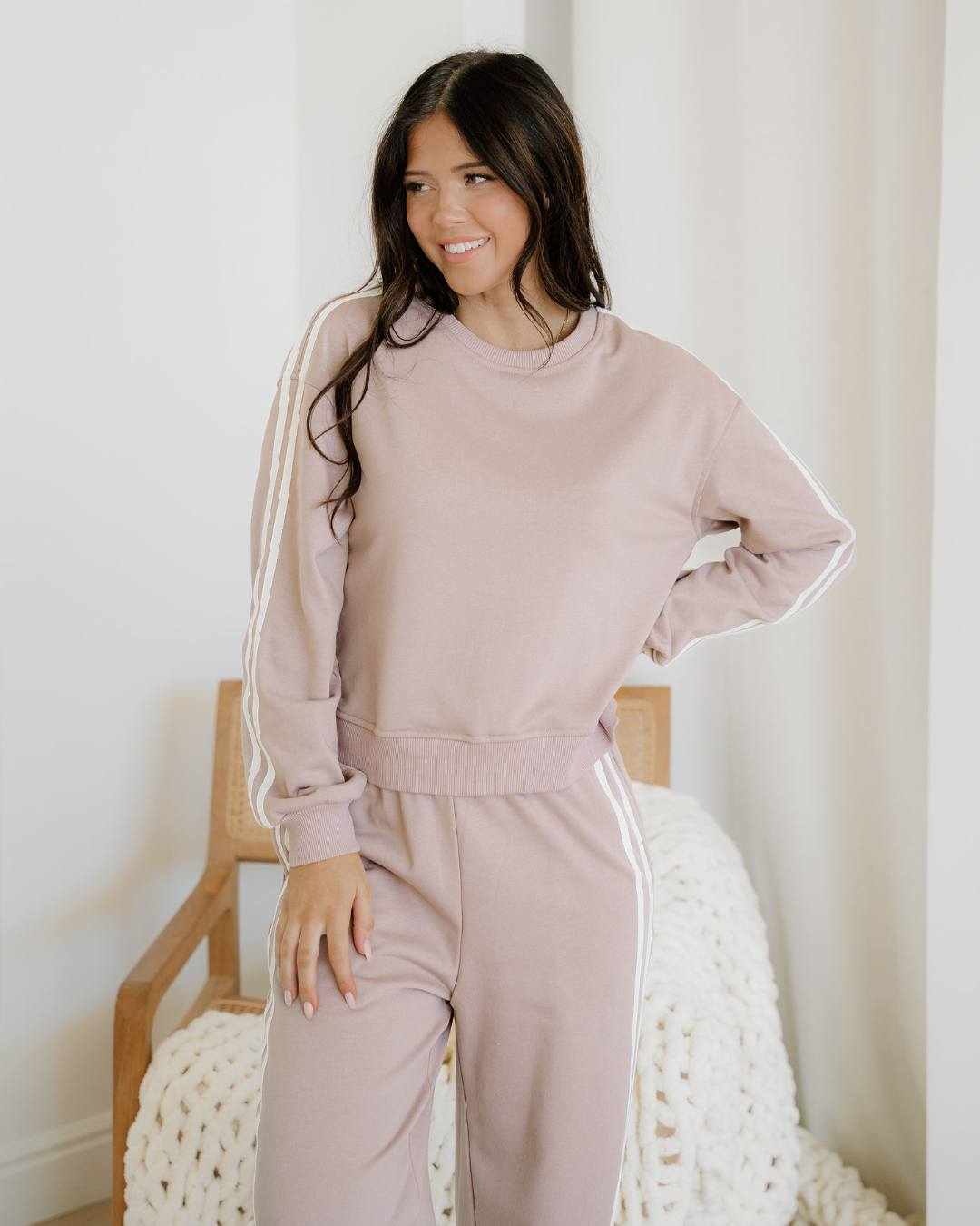 varsity pullover wide Varsity Pullover Wide Leg Pants 2pcs Outfit view 6 (bottom) - shop at us.meeeshop
