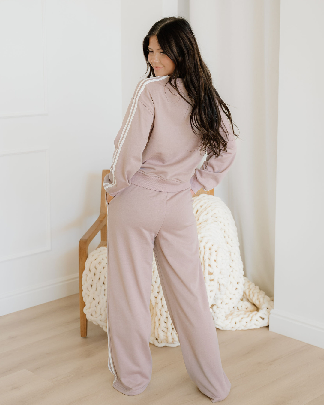varsity pullover wide Varsity Pullover Wide Leg Pants 2pcs Outfit view 9 (bottom) - shop at us.meeeshop