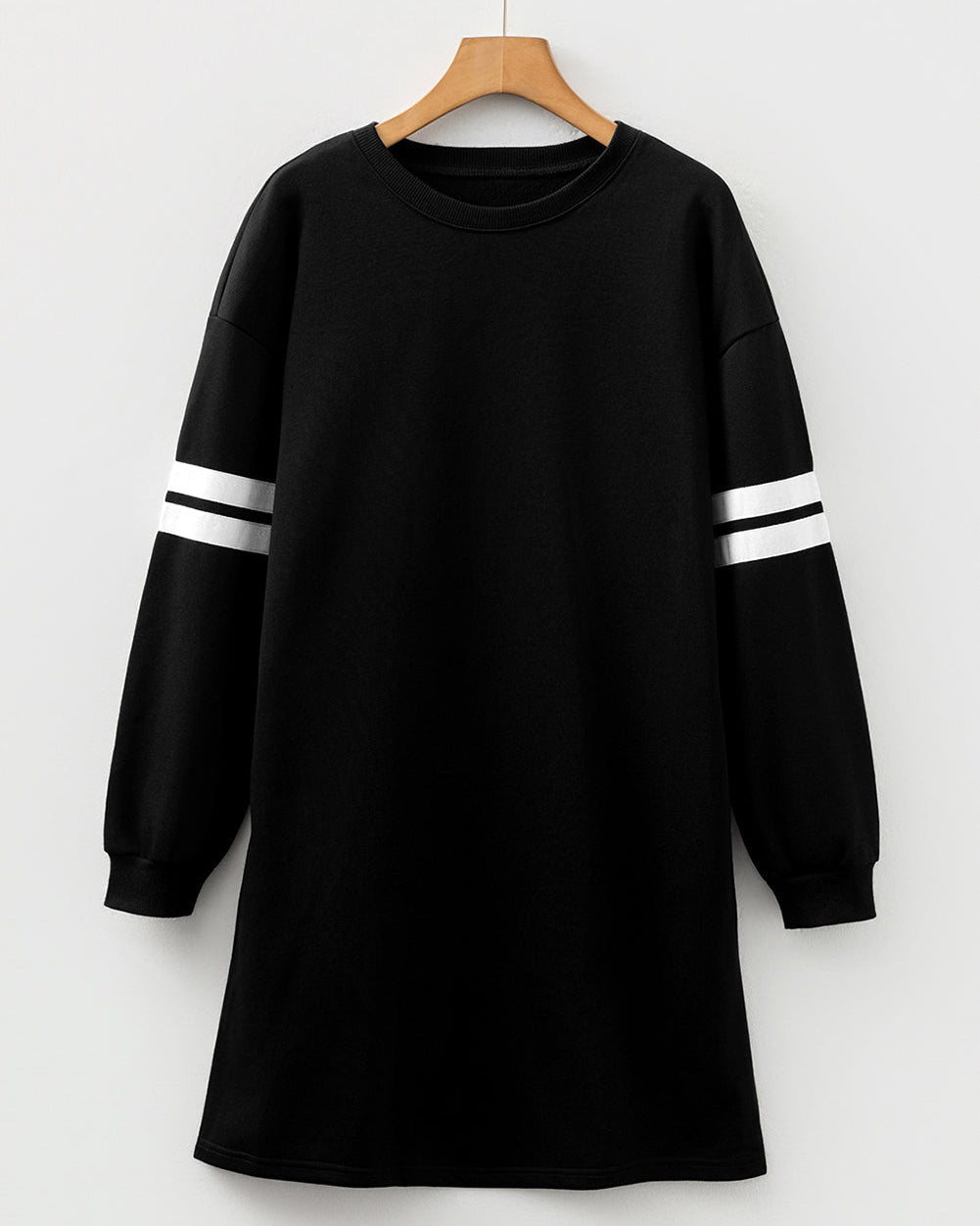 Varsity Sweater Dress - Black in Black view 4