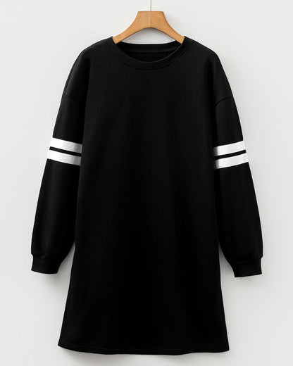 Varsity Sweater Dress - Black in Black view 4