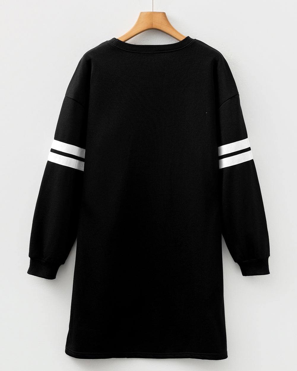 Varsity Sweater Dress - Black view 5