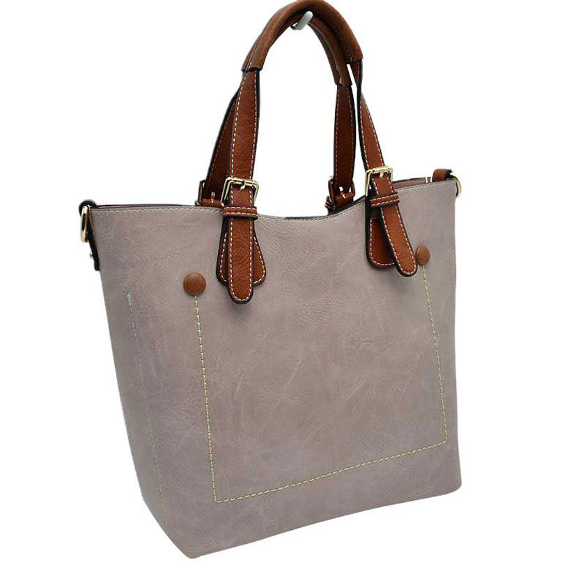 Vegan Leather Tote Shoulder Handbags for Women in Blush view 4 - Vegan Leather Tote Bag
