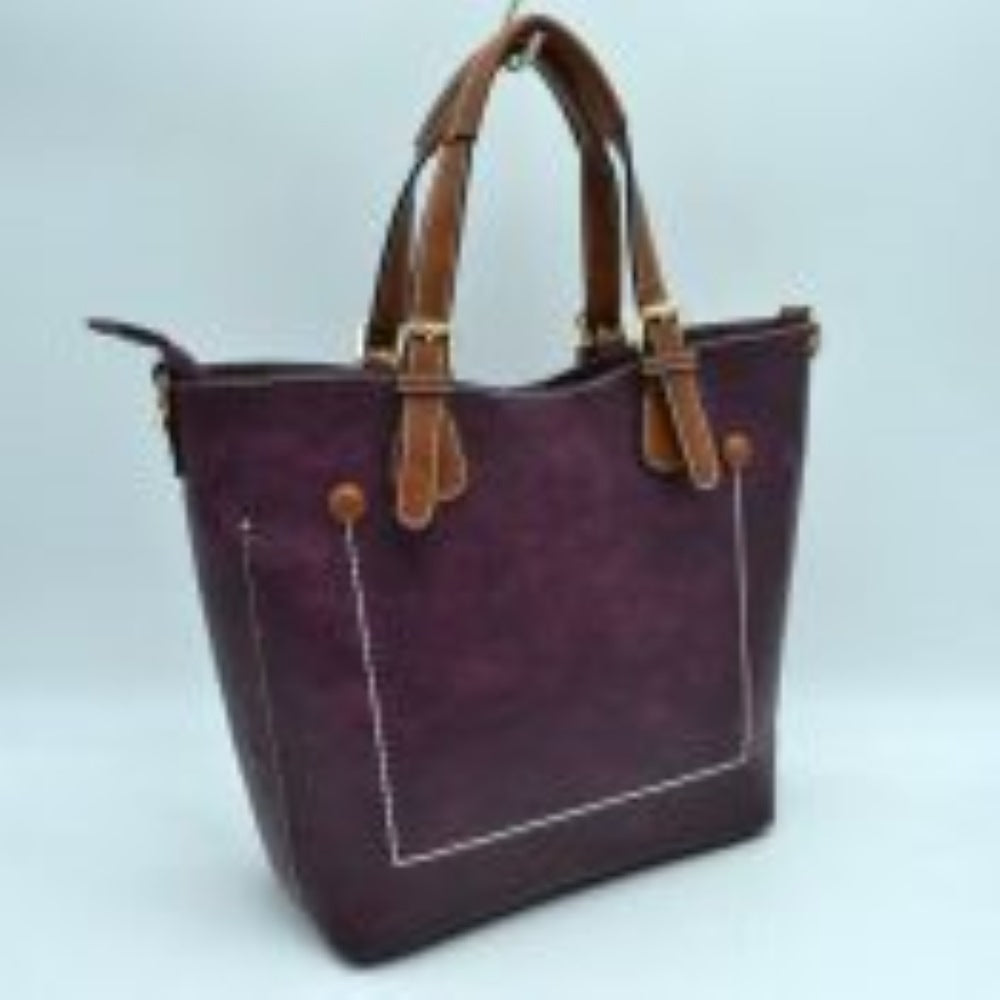 Vegan Leather Tote Shoulder Handbags for Women view 24 - Vegan Leather Tote Bag