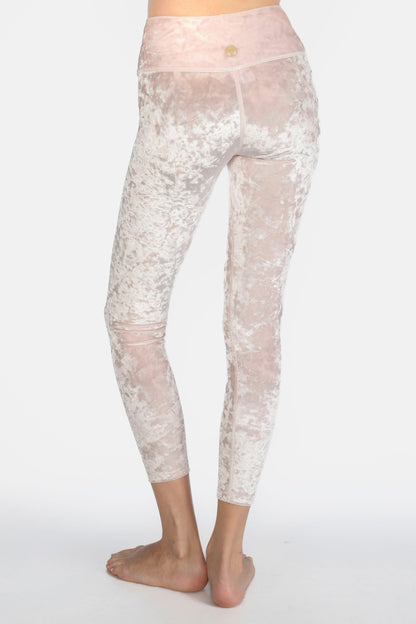 Velvet Cropped Leggings Made in USA in LAVENDER view 12 (bottom)