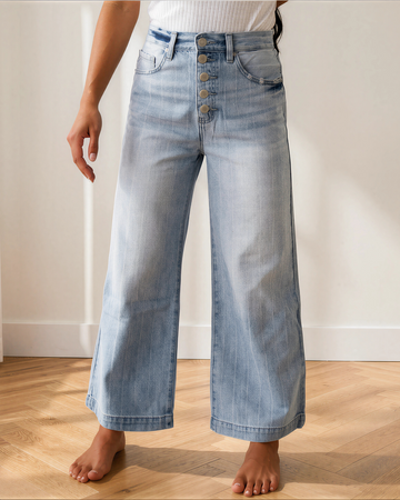 Veronica Pinstripe Wide Leg Jeans in 6 view 2 - Veronica Beard Pinstripe Jeans (bottom)