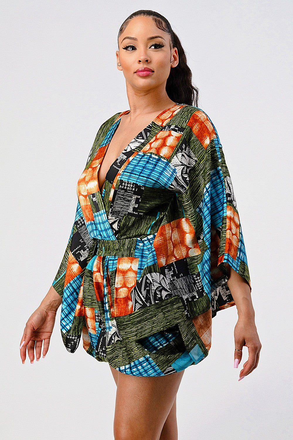 Vibrant Kimono Sleeve Romper view 5 - Kimono Romper (top)