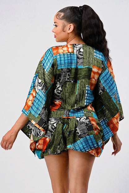 Vibrant Kimono Sleeve Romper view 7 - Kimono Romper (top)