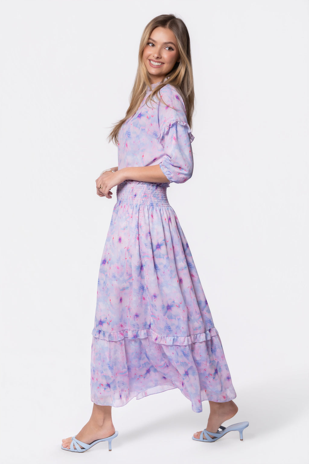 Victoria Dress (blue Pink) M view 3 (dress) - victorian blue dress, blue victorian dress over hoop skir - shop at us.meeeshop