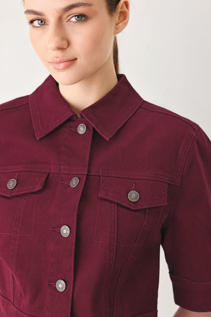 Vineyard Chic Twill Jacket in BROWN view 4 (layer)