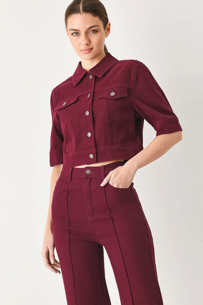 Vineyard Chic Twill Jacket in BROWN view 6 (layer)
