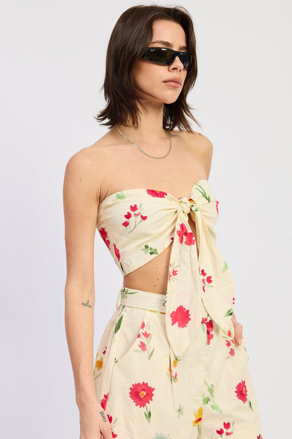 Vionnet Tie Top in Ivory Multi view 2 - Vionnet Shirt