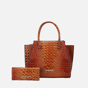Viridiana Croc Tote Bag and Set in Croco Saffron view 2 - Viral Croc Bag (one-piece)