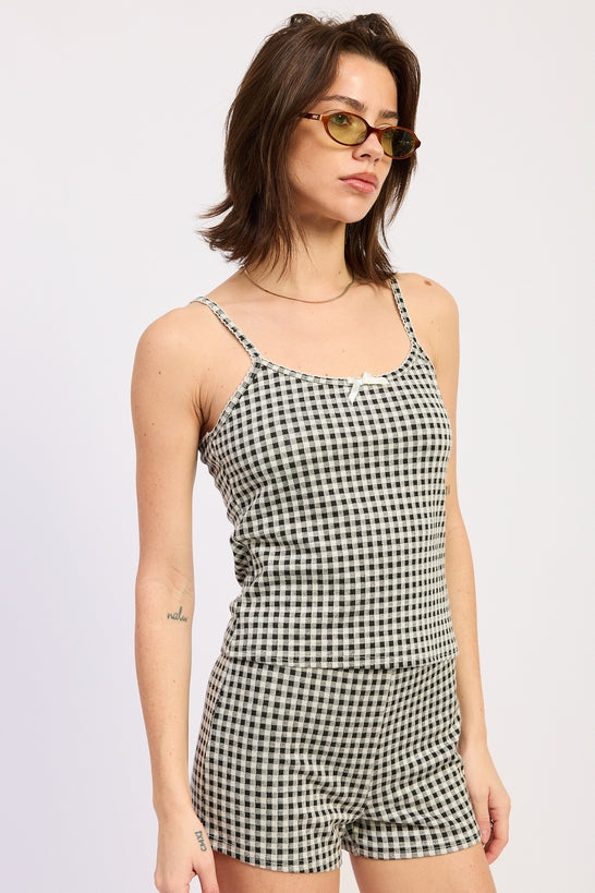 Vivia Tank Top in Black Gingham view 2 - Viva Tank Top