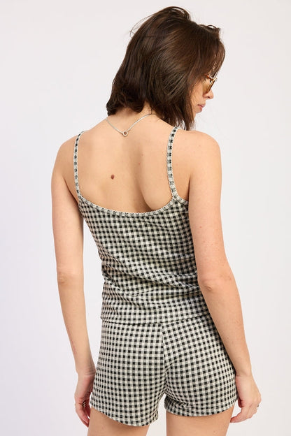 Vivia Tank Top in Black Gingham view 3 - Viva Tank Top