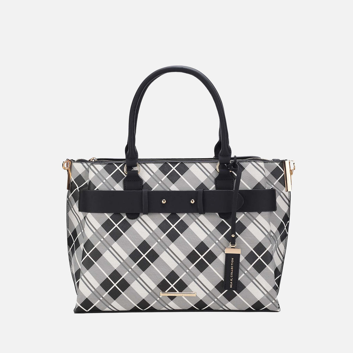 Vivian Plaid Shoulder Bag in Indigo view 5 - Vivienne Plaid Bag