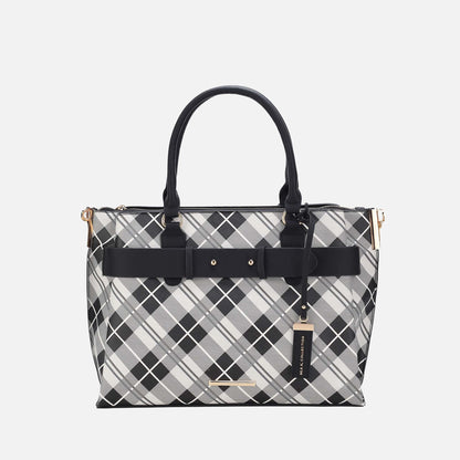 Vivian Plaid Shoulder Bag in Indigo view 5 - Vivienne Plaid Bag