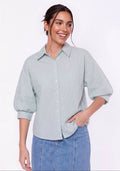 Viviana Top (mint Stripe) XS (top) - stripe top, mint stripe top - shop at us.meeeshop
