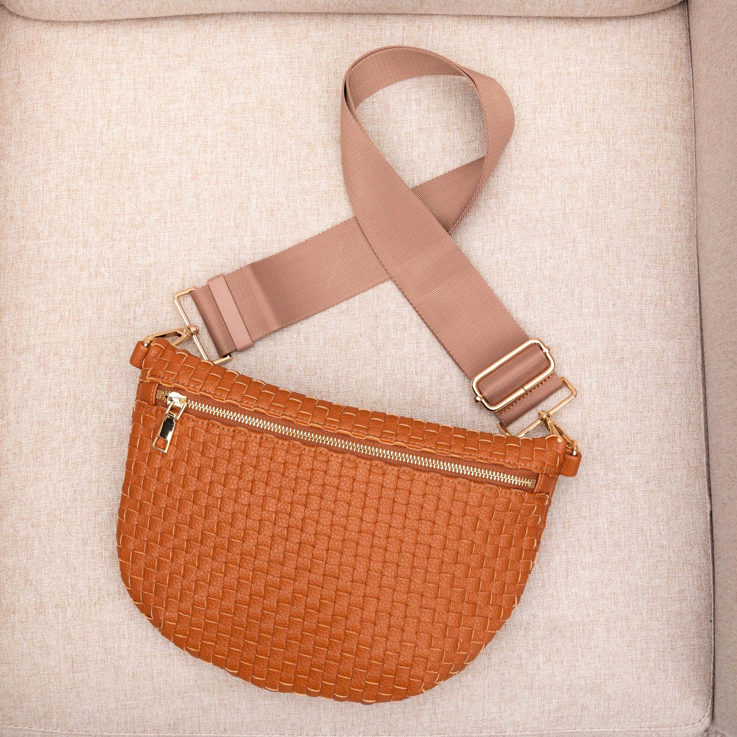 Vivienne Solid Woven Crossbody Sling Bag view 10 - Bag Crossbody