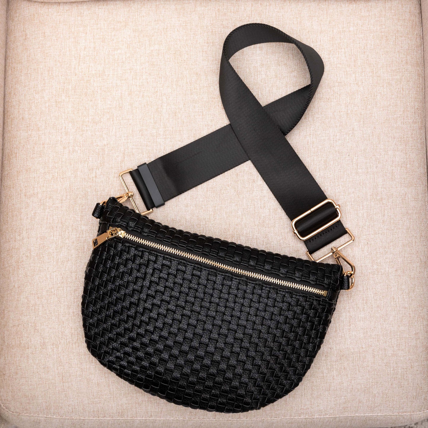Vivienne Solid Woven Crossbody Sling Bag view 9 - Bag Crossbody