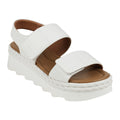 Vosa White Double Band Velcro Platform Sandals White (shoe) - vogue white sandals, vacation white sanda - shop at us.meeeshop