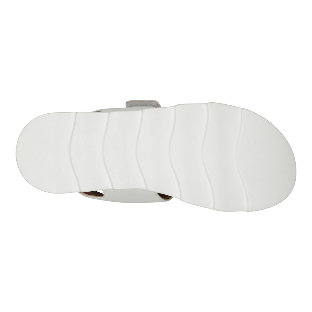 Vosa White Double Band Velcro Platform Sandals White view 3 (shoe) - vogue white sandals, vacation whit - shop at us.meeeshop