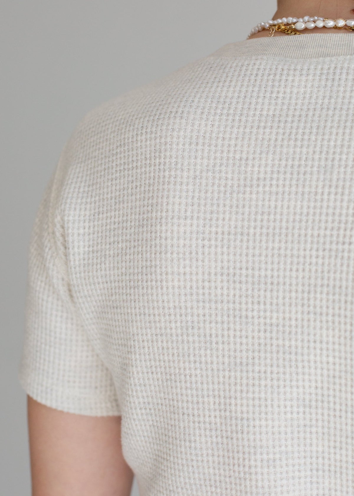 Waffle Henley Baby Tee - MeeeShop Women's Fashion