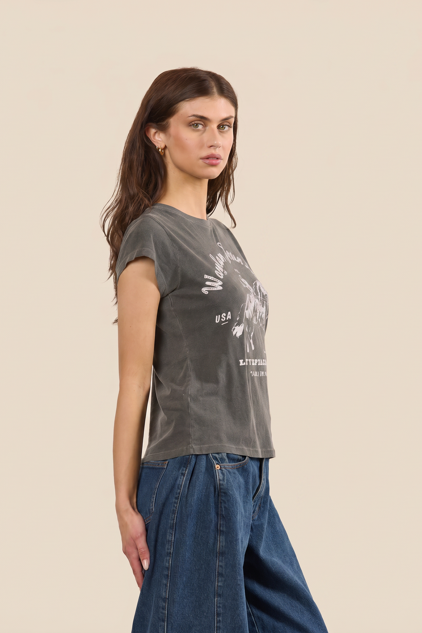 Waylon Jennings Fitted Baby Tee in M view 3 - Waylon Jennings Tee Shirts (top)