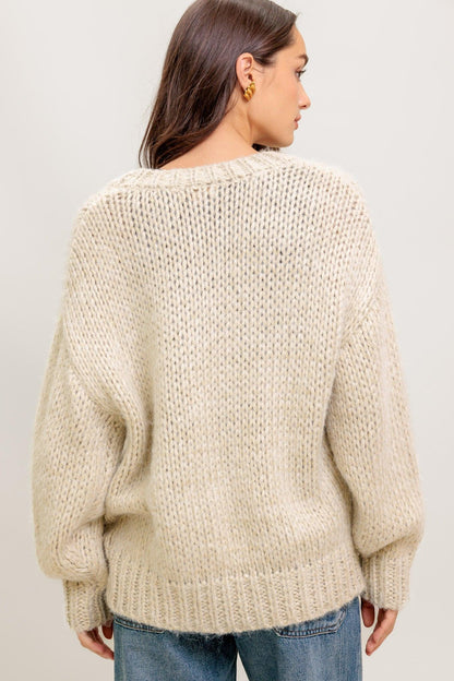 Weekend Warmth Sweater Knit Cardigan in GREY/SILVER view 5 - Fall Wardrobe Essential - Grey Weekend Cardigan (top)