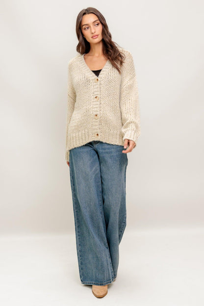 Weekend Warmth Sweater Knit Cardigan view 7 - Fall Wardrobe Essential - Grey Weekend Cardigan (top)
