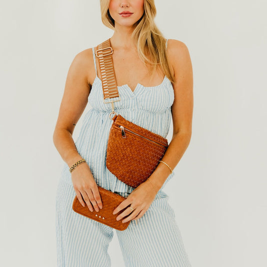 westlyn woven bum Westlyn Woven Bum Bag - Top Seller Woven Checkered Black (top) - shop at us.meeeshop