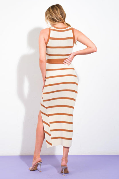When You're Ready Sweater Midi Dress in IVORY GREEN view 9 - Dress Sweater