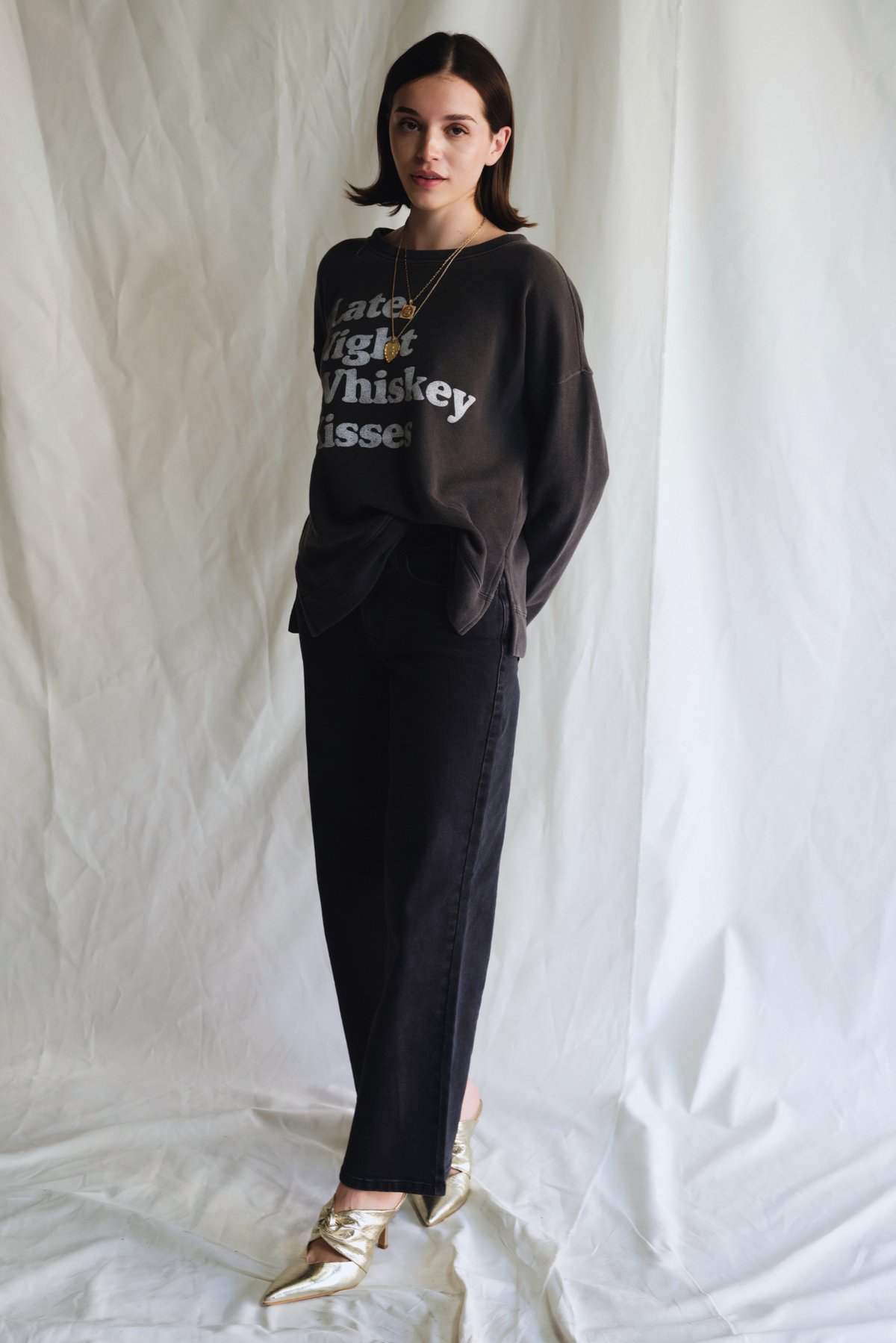 Whiskey Kisses Sweatshirt in M view 3 - Whiskey Kisses Hoodie (top)